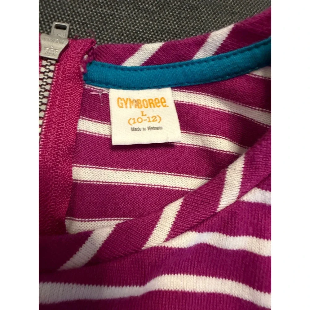 Gymboree Girls‎ Magenta Pink Striped Watermelon Sequin Dress Size L 10-12